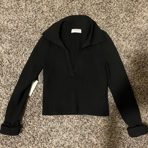 Aritzia babaton sculpt knit polo long sleeve - s